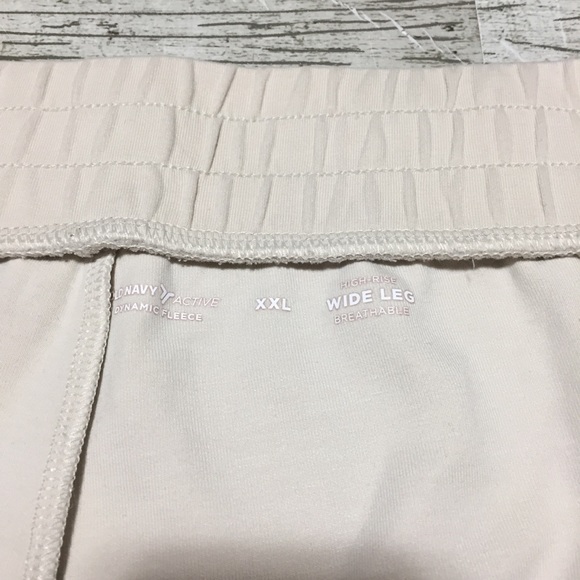 Old Navy Active Dynamic Fleece High Rise Wide Leg Pull On Pants XXL Cream - Picture 10 of 10
